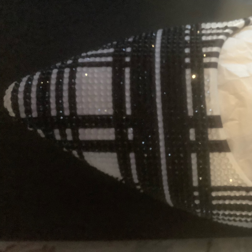 INC International Concepts Black and White Heels with Plaid Pattern - Picture 7 of 7